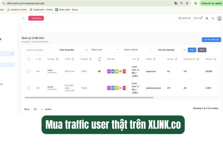 Ưu điểm khi mua traffic trên hệ thống XLINK Ưu điểm khi mua traffic trên hệ thống XLINK